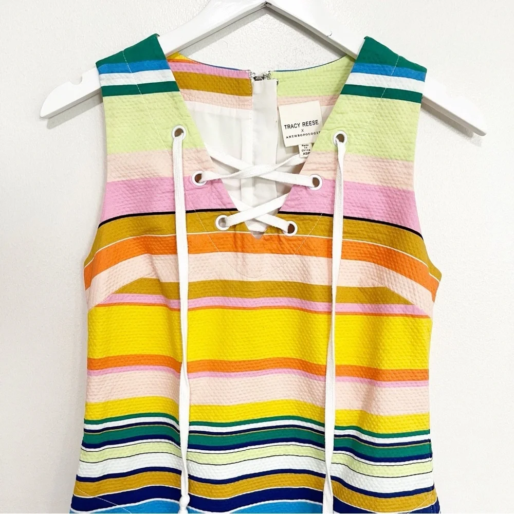 BOGO! Anthropologie X Tracy Reese Coastal Striped Shift Dress Size Small - Picture 4 of 11